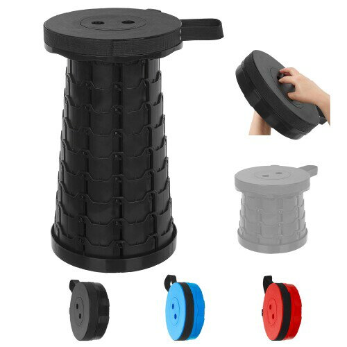 VECELO 折りたたみ椅子 携帯 折畳 伸縮式 超軽量 コンパクト 耐荷重150kg 直径25×高さ7~45cm 携帯便利 一秒開閉でき 高さ調節可能 キャンプ 野外レジャー用 組み立て不要 ピクニック BBQバーベ