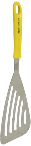 デリッシュキッチン パール金属 フライ返し ターナー イエロー 31cm バタービーター G-5034 製品サイズ:(約)高さ31×幅7.2×奥行0.8cm 素材・材質:金属部/ステンレス鋼、ハンドル/ポリプロピレン(耐熱温度100度) 生産国:日本 デリッシュキッチンのプロがおすすめ。 食器洗い乾燥機OK! 火のそばに置かないでください。樹脂部分に耐熱温度以上の熱が加わりますと、溶けたり、変形したりする原因になります。 鍋などの中に入れたまま放置しないでください。熱くなり火傷の原因になります。 汚れや水気を付着したまま放置されますと、さびの原因になります。使用後は、汚れ等をきれいに洗い落とし、早めに水気を拭き取ってください。 レンタル等による貸出、オークション等による販売や中古販売、及び譲渡によって発生した故障 ■破損 ■損害 ■事故などにつきましては一切責任を負いかねますので予めご了承ください。 商品コード20063675982商品名デリッシュキッチン パール金属 フライ返し ターナー イエロー 31cm バタービーター G-5034型番G-5034サイズ直径31cmカラーイエロー※他モールでも併売しているため、タイミングによって在庫切れの可能性がございます。その際は、別途ご連絡させていただきます。※他モールでも併売しているため、タイミングによって在庫切れの可能性がございます。その際は、別途ご連絡させていただきます。