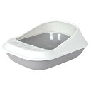 Petifam 猫トイレ キャットトイレ本体 ネコトイレ 砂入れ トレー ネコトイレ本体 大きいトイレ ペット用トイレ オープンタイプ 専用スコップ付き 猫砂の飛び散り軽減 清掃便利 丸洗い可