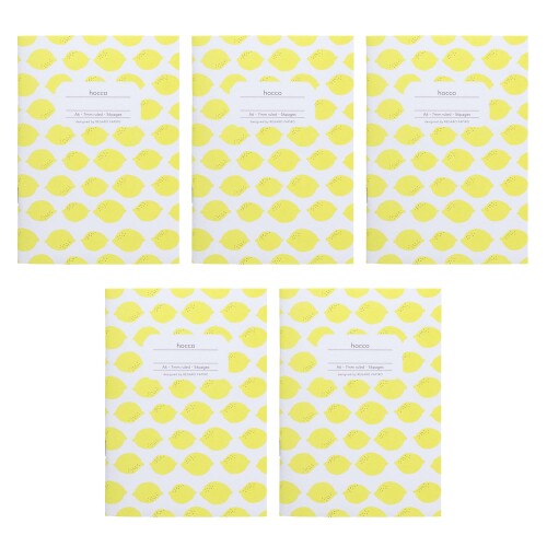 日本ノート(Nippon Note) アピカ ノート hocco A6 レモン 5冊束 X001A6LX5T