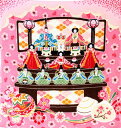 丸全 風呂敷 ちりめん 中巾 さとうひろみ ひな 約48×48cm 日本製 簡単に包める お弁当包み 軽くて便利 国産 コンパクト商品