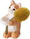 キーストーン オブジェ アニマル ドライフラワー ホルダー 6×2.2×5.5cm 茶トラ DE050225