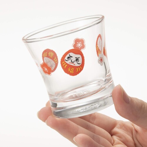 東洋佐々木ガラス 日本酒グラス 酒杯 えんぎもの 杯 だるま柄 110ml 日本製 食洗機...