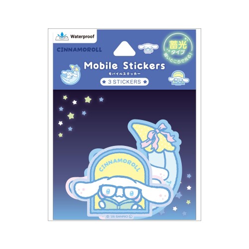 グルマンディーズ サンリオキャラクターズ 蓄光モバイルステッカー シナモロール S...