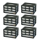 JEJアステージ ストッパーケース ブラック 3B-601 (幅29.4×奥行20×高さ17.5cm) 工具箱 ツールボックス 道具箱 収納 6個セット