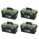 JEJアステージ 収納ボックス Xシリーズ ルーフツールBOX 490X ブラックグリーン 幅49×奥行25.3×高さ23.3cm 4個セット