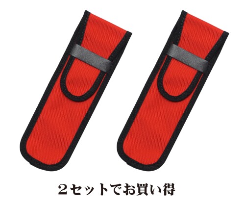 2個パック 布ペンケース赤 メタルタッチ棒銀とスリム60ボールペンゴールドセット NK02R-ALST-SV60KBP-2