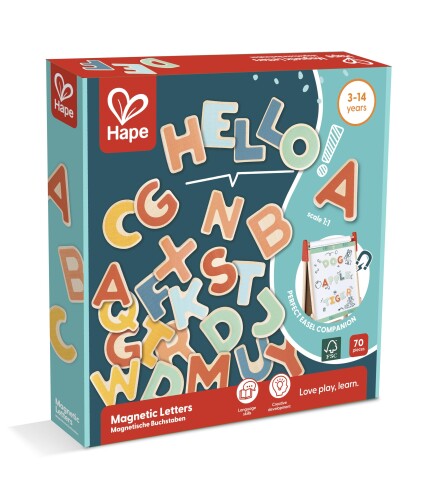 Hape(ハペ) 木製アルファベットマグネット 24.3×24.3×4.1cm 3才以上 木製 おままごと おもちゃ E2003