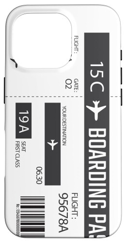 Rakuten - 飛行機搭乗券 航空券 面白い旅行ギフト スマホケース iPhone 16 Pro 用