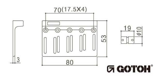 GOTOH 201B-4B ベースブリッジ ブラック P201B-4B/D