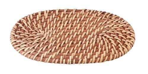 天然素材 鍋敷き なべしき 土鍋用 おしゃれ 籐マット 小判 幅13×奥行き20cm 16154