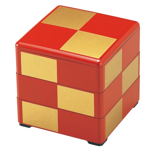 割烹漆器 若泉漆器 お重箱 ?6寸重 朱 市松文様（内黒）3段 H-152-9A 6寸(約18cm x 18cm)です。 市松文様は、上下左右に途切れなく続くことから、「永遠」や「子孫繁栄」などの縁起の良い意味が込められています。 お正月のおせち料理をはじめ、運動会や花見の弁当箱としても使用できます。 朱色の市松模様で、お重の内側が黒く塗られた三段重箱 商品コード20081902216商品名割烹漆器 若泉漆器 お重箱 ?6寸重 朱 市松文様（内黒）3段 H-152-9A型番H-152-9Aカラー朱※他モールでも併売しているため、タイミングによって在庫切れの可能性がございます。その際は、別途ご連絡させていただきます。※他モールでも併売しているため、タイミングによって在庫切れの可能性がございます。その際は、別途ご連絡させていただきます。