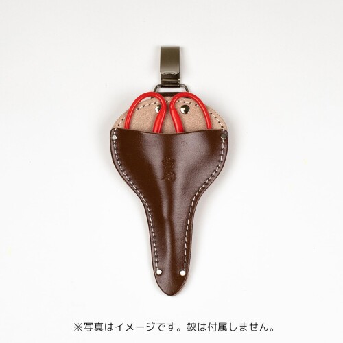 吉利 皮ケース ぶどう鋏用 金具付 茶皮 使いやすい 便利 携帯用 長持ち 丈夫 おし...