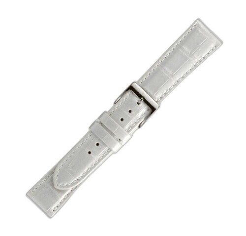 (マルマン) (EICO(エイコウ)) 時計バンド 牛(型押ワニ) 日本製 S 30439 パールホワイト 22mm