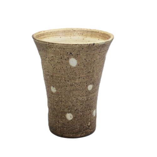 常滑焼 カップ 茶釉水玉 セ3810