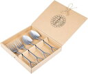 青芳 VINTAGE INOX スコップ 4本セット カトラリー ステンレス ダメージ加工 日本製 食洗器対応 アウトドア キャンプ ヴィンテージ 201493