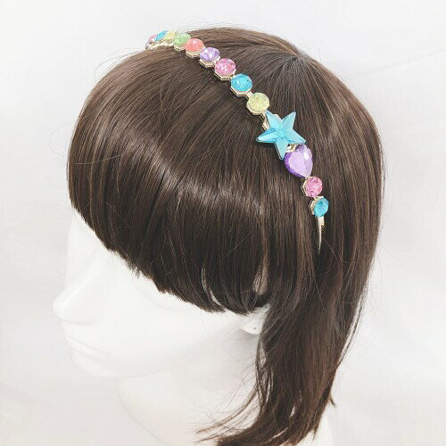 メテオAPAC minacute キラキラスター&ハート カチューシャ ピンク&ブルー&パープル サイズ：約W2 D7 H32 Q5613