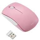 ナカバヤシ Digio2 無線 3ボタン BlueLED マウス 軽量 50g 子ども 用 ピンク Z8995