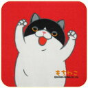 シナダグローバル もちシリーズ ミニタオル もちねこハチワレ柄 赤 ファイト 22×22×雑貨 ハンカチ 小さいタオル 動物 ネコ 猫 アニマル