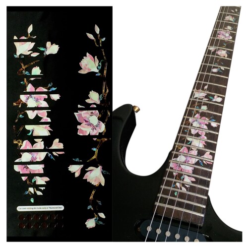 Jockomo マグノリア 花 Tree Of Life ギターに貼る ポジションマーク インレイステッカー 既存のドットマーク(6mm以内)がキレイに隠れます 指板　上部と下部を飾ります。どちらか一方だけの使用もキレイです ギタリスト達のステッカー。貼り方説明書付 貼った後はフィンガーイースやレモンオイルも使えます。 ギターやベース　ウクレレを簡単カスタマイズ。小さな傷や打痕を隠したり、インレイステッカーで楽器を飾れます。気軽に貼れて飽きたら剥がすだけ。インレイ ステッカー材質:PET(ラミネート加工)糊跡が残りにくく楽器に優しいステッカー。実際の商品とは色目等、多少誤差があります。予めご了承ください。サイズはサイズ表をご覧ください。 商品コード20081412257商品名Jockomo マグノリア 花 Tree Of Life ギターに貼る ポジションマーク インレイステッカー型番FT-297MN-Gカラーブラック※他モールでも併売しているため、タイミングによって在庫切れの可能性がございます。その際は、別途ご連絡させていただきます。※他モールでも併売しているため、タイミングによって在庫切れの可能性がございます。その際は、別途ご連絡させていただきます。