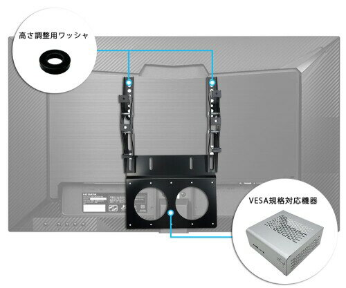 長尾製作所 中型モニター向け VESA規格増設プレート200 NUC 100 x 100 mm 板厚 2 mm NB-VS2020PLUS