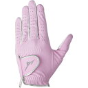 MIZUNO(ミズノ) ゴルフグローブ ミズノムソウ メンズ 左手用 平側/合成皮革+羊革 甲側/合成皮革(スエード) ピンク/ホワイト 24cm 5MJML1...