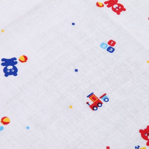 イサム商会 綿100% 日本製 ガーゼハンカチ おもちゃ柄 5枚 ベビー 入浴・スキンケ...
