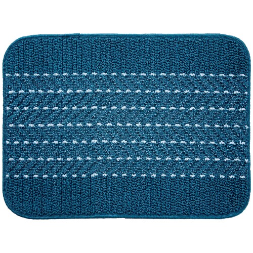 オカ(OKA) 優踏生洗いやすい キッチンマット 約45cm×60cm ネイビー(ヘリンボン) (洗える 軽量 滑り止め クッション)
