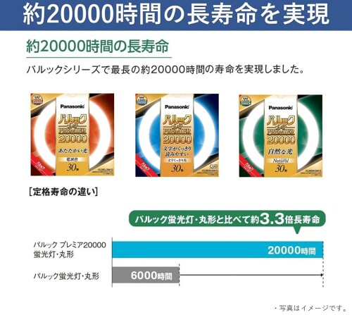 パナソニック 蛍光灯丸形 30形+32形 2本入 電球色 パルック プレミア20000 FCL3032...