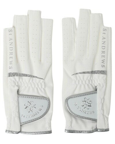 (セントアンドリュース) 継続定番商品 レディース グローブ (ネイルスルー仕様) / ゴルフ / 042-5985254 031_ホワイト×シルバー SS (17~18cm)