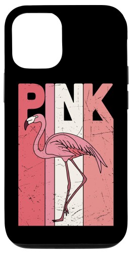 Rakuten - iPhone 12/12 Pro レトロ ヴィンテージ ピンク フラミンゴ - レトロ ピンク 鳥 恋人 夏 スマホケース