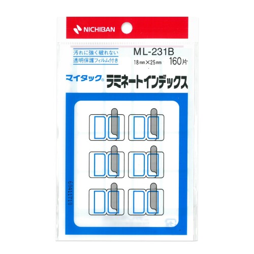 ニチバン マイタック ラミネート インデックス 10個入 小 ML231B-10P 青 【サイズ】18mm×25mm 【入数】16片×10シート(160片入)/10個セット 【基材】上質紙 【粘着剤】アクリル系 【ご注意】プリンタは対応してません。 帳簿類や書類の見出し整理に便利。 ラミネート加工していない再生可能なはく離紙を使用。 凸凹面、曲面、布面、プラスチック(フッ素樹脂 ■ポリエチレン)等では、はがれる場合があるので注意。 ■温度や湿度の高い所での保管は避けてください。 ■使い残したラベルは、袋に入れて保管してください。 ■直射日光の当たらない場所で保存してください。 商品コード20081456291商品名ニチバン マイタック ラミネート インデックス 10個入 小 ML231B-10P 青型番ML231B-10Pサイズ小カラーブルー※他モールでも併売しているため、タイミングによって在庫切れの可能性がございます。その際は、別途ご連絡させていただきます。※他モールでも併売しているため、タイミングによって在庫切れの可能性がございます。その際は、別途ご連絡させていただきます。