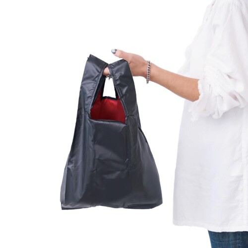 Shopping Bags, Ecology Bags - 392plusm ミニエコバッグ 撥水 軽量 折りたたみ ポーチサイズ コンパクト バッグインバッグ 旅行 サブバッグ muji mini ブラック