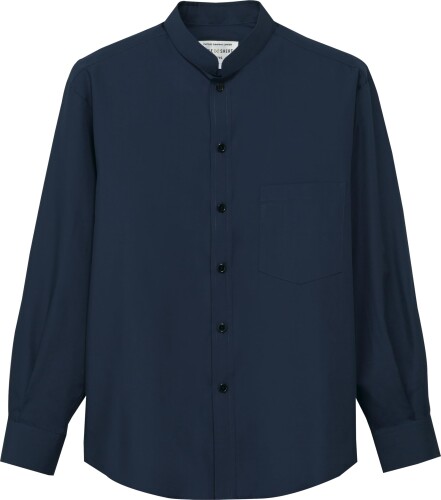 (アルベ) アルべ スタンドカラーシャツ 長袖 全5色 SS~4L 飲食 カフェ レストラン 衣裳 ARBE EP6839 C-5 ネイビー S