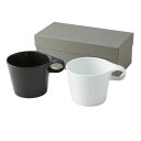 美濃焼 miyama 深山 ギフトセット 食器セット ペアマグ 省スペース 重なる スタッキング マグカップ 約250ml 2個セット (白磁・黒マット×各1個...