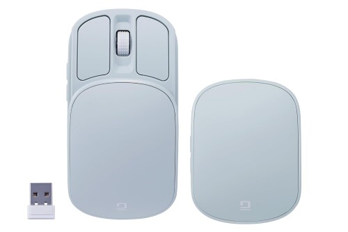 Digio2 無線 静音 5ボタン コンパクト マウス 充電式 スライドカバー BlueLED ミント Z0515