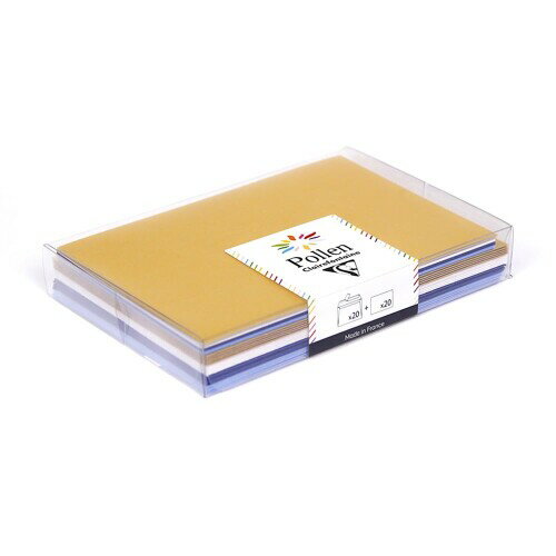 クレールフォンテーヌ ポレン パール紙入り ポストカードサイズ 封筒セット B (C6/洋2)各20枚 (4色×各5..