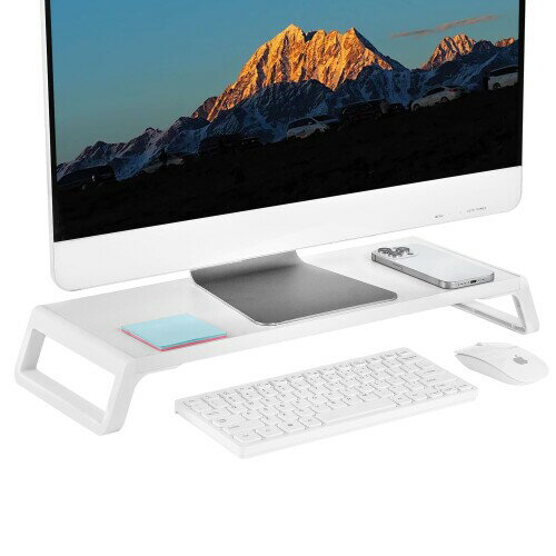 VECELO モニター台 モニタースタンド 幅55×奥行21×高さ7.5cm 組立簡単 滑り止め キーボード マウス収納 卓上収納 文具収納 目線が上がる 姿勢改善 安定性 猫背防止 机上台 ワーク対策 整理