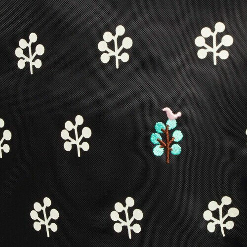 (チエミサックス) エコバッグ スモールサイズ ツリー柄 底板付 4H17-04 ブラック