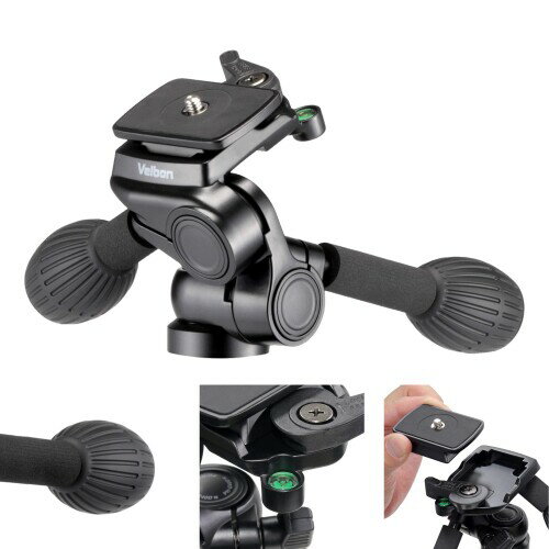 ベルボン Velbon 3Way雲台 PH-G40D N AZ クイックシュー機構 一眼レフ ミラーレス パン ティルト 水準器 AMZPH-G40D-N 0017915835672