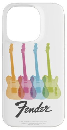 Fender Multicolor Rainbow Stratocaster Rock Guitars スマホケース iPhone 14 Pro 用