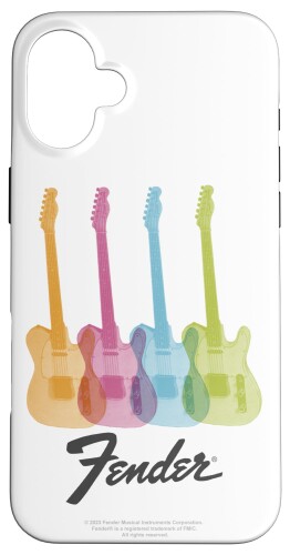Fender Multicolor Rainbow Stratocaster Rock Guitars スマホケース iPhone 16 Plus 用