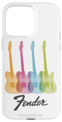 Fender Multicolor Rainbow Stratocaster Rock Guitars スマホケース iPhone 15 Pro Max 用