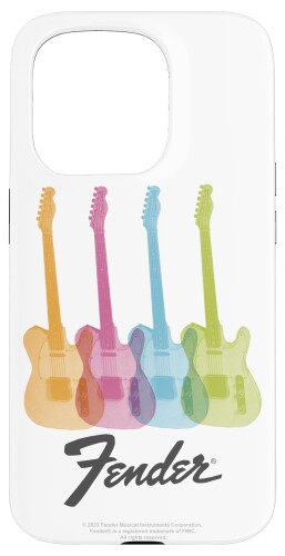 Fender Multicolor Rainbow Stratocaster Rock Guitars スマホケース iPhone 15 Pro 用