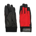 おたふく手袋(Otafuku Glove) 合皮手袋 PU-WAVE (合成皮革 甲部:ポリエステル) K-18 レッド Mサイズ