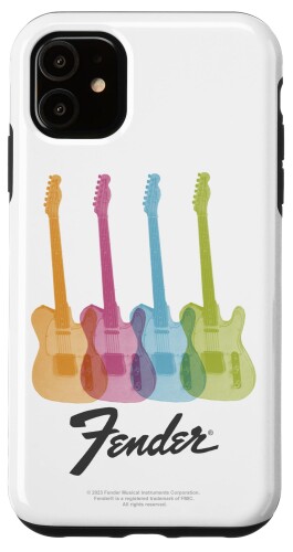 Fender Multicolor Rainbow Stratocaster Rock Guitars スマホケース iPhone 11 用