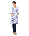 (ナイガイ) エプロン Laura Ashley 花柄 オシャレ 後ろ結び背付き 選べるタイプ ポケット付き 北欧風 園芸 キッチン カフェ 保育園 花屋 料理店用 レディース 70280041-パープル40 free