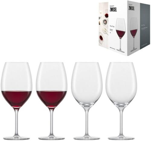 ツヴィーゼル グラス(ZWIESEL GLAS) ワイングラス 割れにくい フォー・ユー 赤ワイン(ボルドー)用 ボルドー 4個 マシンメイド l121869