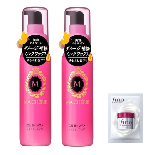 マシェリ MA CHERIE オイルイン ワックス 75mL×2個セット+サンプル ミルクタイプ 毛先 補修 キープ 保湿 べたつきにくい 【美容オイル配合】ローズヒップオイル(つや・補修成分) ツヤのあるスタイルをキープ 濃密パールハニージュレDX配合(つや・補修・保湿成分) ミルクタイプのワックスだからベタつきにくい うっとり甘くさわやかなフローラルフルーティーの香り 商品紹介 美容オイル*配合で、毛先まで補修。ツヤのあるスタイルをキープ。つや ■補修 ■保湿成分濃密パールハニージュレDX**配合。ミルクタイプのワックスだからベタつきにくい。*ローズヒップオイル(カニナバラ果実油:つや ■補修成分)。**パールコンキオリン*** ■ハチミツ ■ヒドロキシエチルウレア ■ヒアルロン酸Na。***加水分解コンキオリン。うっとり甘くさわやかなフローラルフルーティーの香り 使用方法 ■半乾きまたは乾いた髪に、適量を手のひらにのばし、動きを出したい部分にもみこむようになじませます。 安全警告 ◇目に入った場合は、すぐに水かぬるま湯で洗い流してください。　◇床に付着すると滑りやすくなるのでご注意ください。　◇乳幼児の手の届かないところにおいてください。　◇日のあたるところや高温のところにおかないでください。　◇火気にご注意ください。 商品コード20081672369商品名マシェリ MA CHERIE オイルイン ワックス 75mL&times;2個セット+サンプル ミルクタイプ 毛先 補修 キープ 保湿 べたつきにくい型番4904740685304※他モールでも併売しているため、タイミングによって在庫切れの可能性がございます。その際は、別途ご連絡させていただきます。※他モールでも併売しているため、タイミングによって在庫切れの可能性がございます。その際は、別途ご連絡させていただきます。