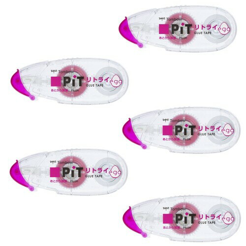 Paste - トンボ鉛筆 テープのり PiT ピットリトライエッグ 5個セット PN-ER-5P